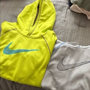Nike Neon Yellow Hoodie with Light Gray Hoodie Set